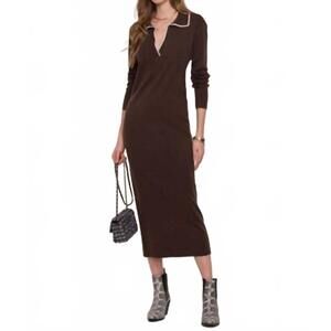 black jersey knit dress Vintage 1990s Callaghan Black Jersey Knit Long Sleeve Bodycon Dress, Medium main image 0